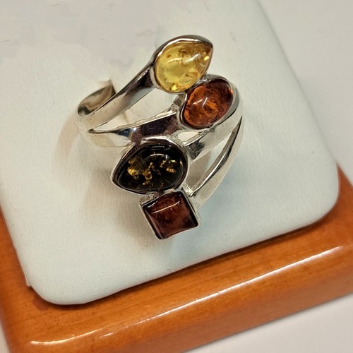 HWG-2371 Ring 4 Multi-Color, Multi-Shape Amber $38 at Hunter Wolff Gallery